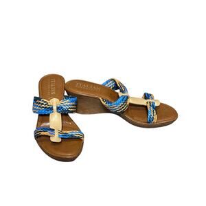 Italian Shoemakers Braided Blue Tan Wedge Slide
Sandals Made in Italy‎ Size 10